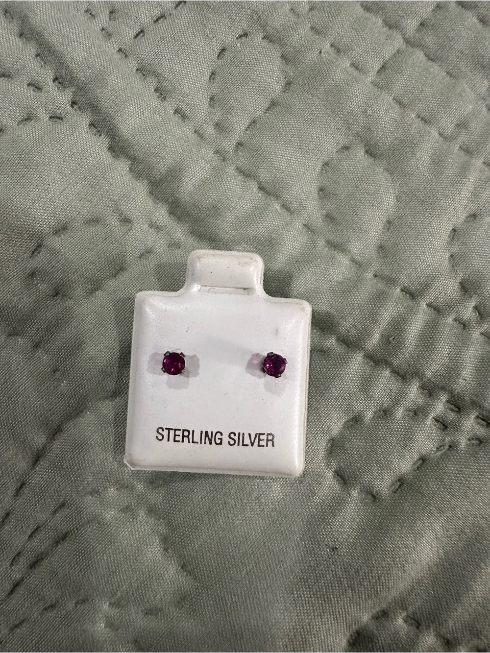 Girls Sterling Silver Pink Stud Earrings